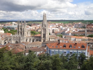Scenic Overlook with Cathedral of Saint Mary and old Burgos below