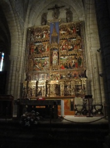 The magnificent altar of the 13th Century Templar Church in Villalcazar de Sirga depicting the life of St. James
