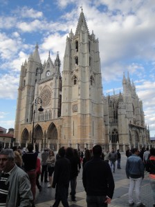 The magnificent cathedral in Leon.
