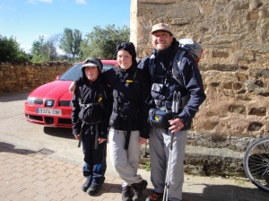 A German father sharing the wonderful gift of the Camino with his daughter and son.