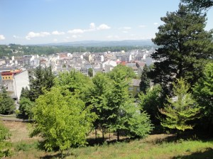 The view of Sarria below as we make our ascent out of town.
