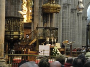 The Altar at the Santiago Cathedral before the Pilgrim's Mass on Monday, June 10.