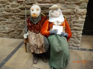 Lord Mortimer and Lady Grey welcoming visitors to Ludlow Castle