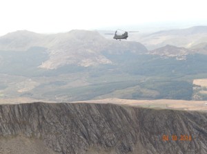 Chinook Helicopter on mountain rescue training.