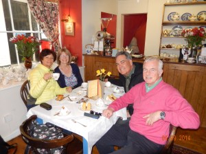 Carl, Marion, Joe and Nancy in Carvell's Tea Shop. Ludlow