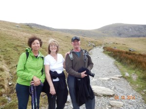 Nancy, Marion and Carl early into our ascent of Mt. Snowdon.